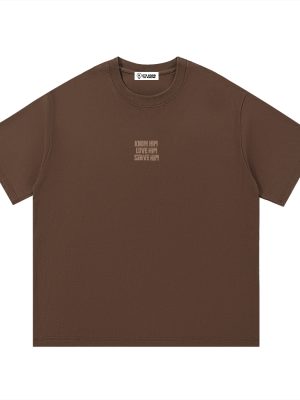 0676b167bab0472fa08fd564329988bc.jpg Know Him Cotton T-Shirt Coffee