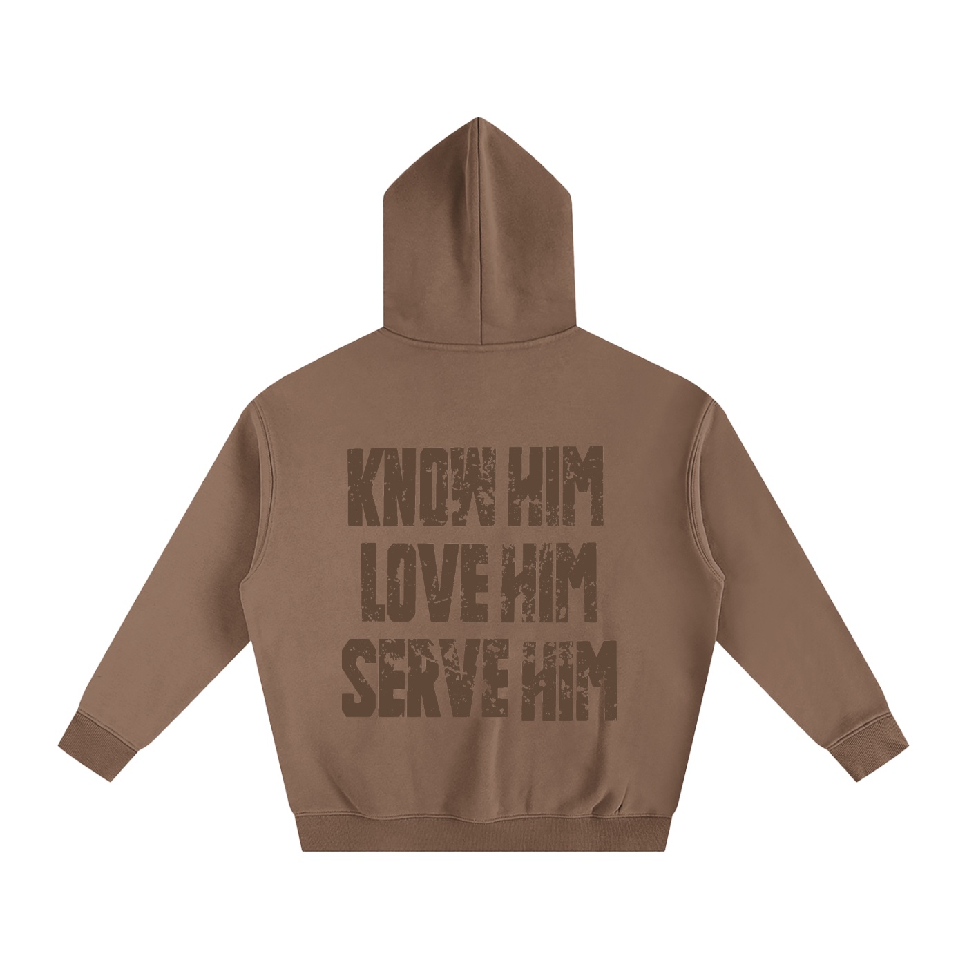 Know Him Oversize Coffee Fleeced Hoodie