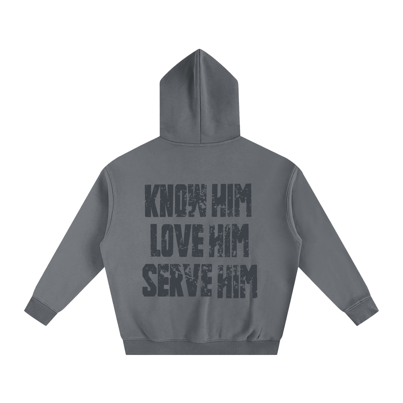 Know Him Oversize Grey Fleeced Hoodie