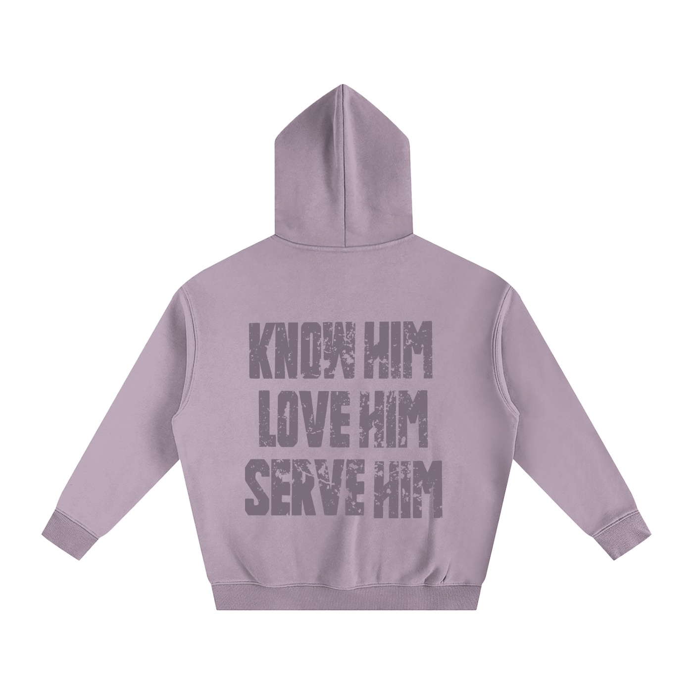 Know Him Oversize Purple Fleeced Hoodie