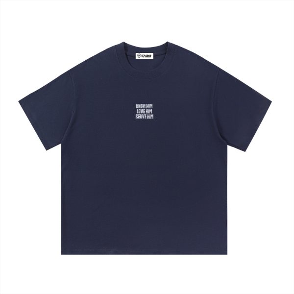f7e7e7fe81884641af4588388d44ad02.jpg Know Him Cotton T-Shirt Navy