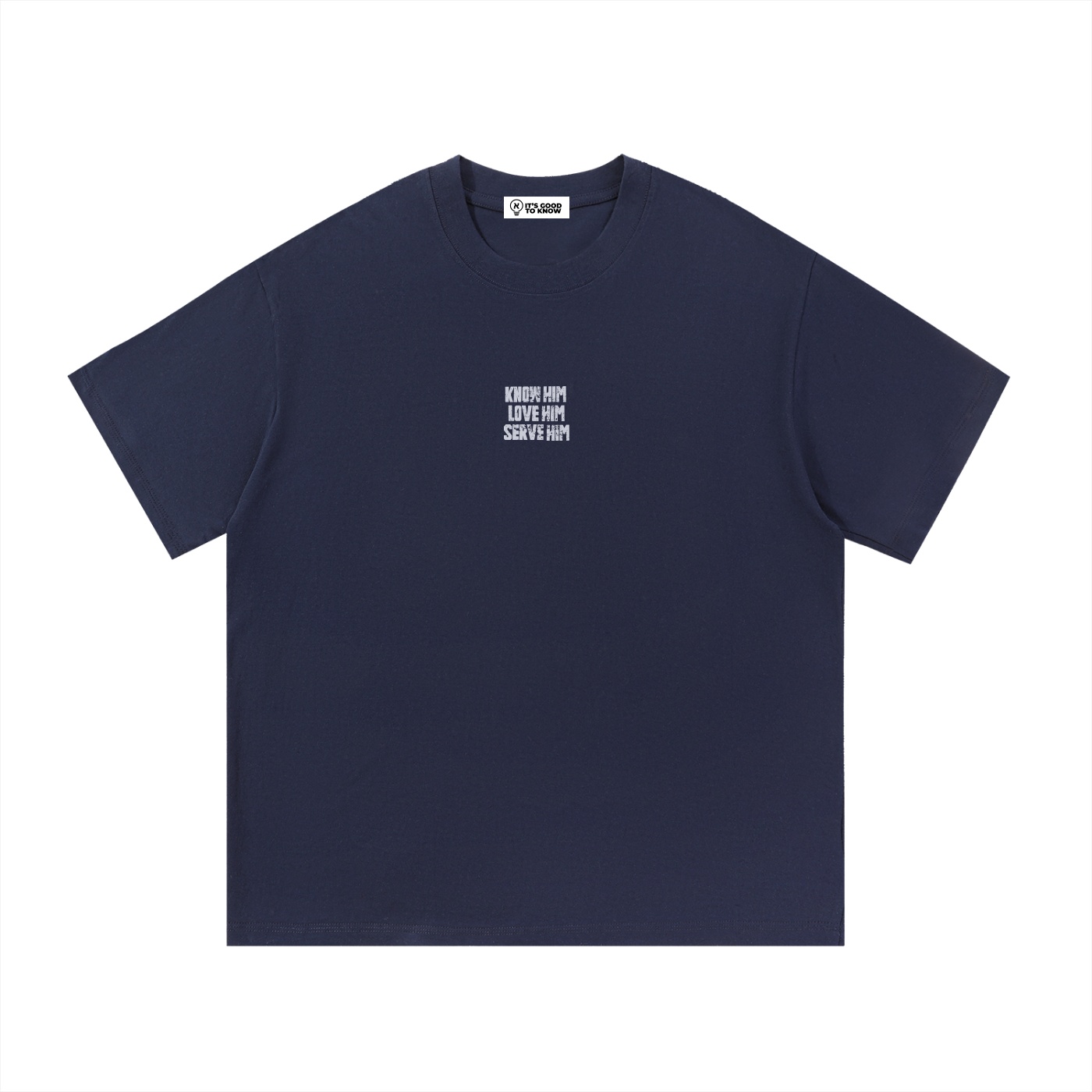 Know Him Cotton T-Shirt Navy